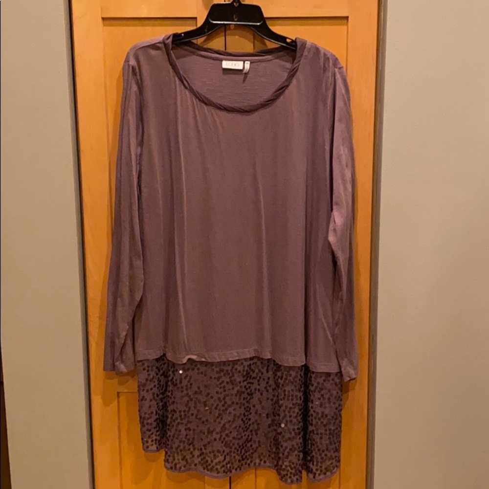 LOGO by Lori Goldstein Sequined Tunic
